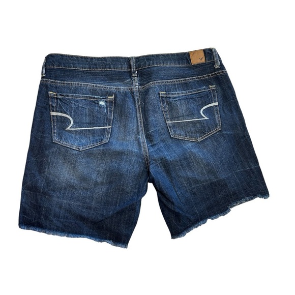 American Eagle Outfitters Blue Jean Shorts with Distressed Details - Picture 2 of 4